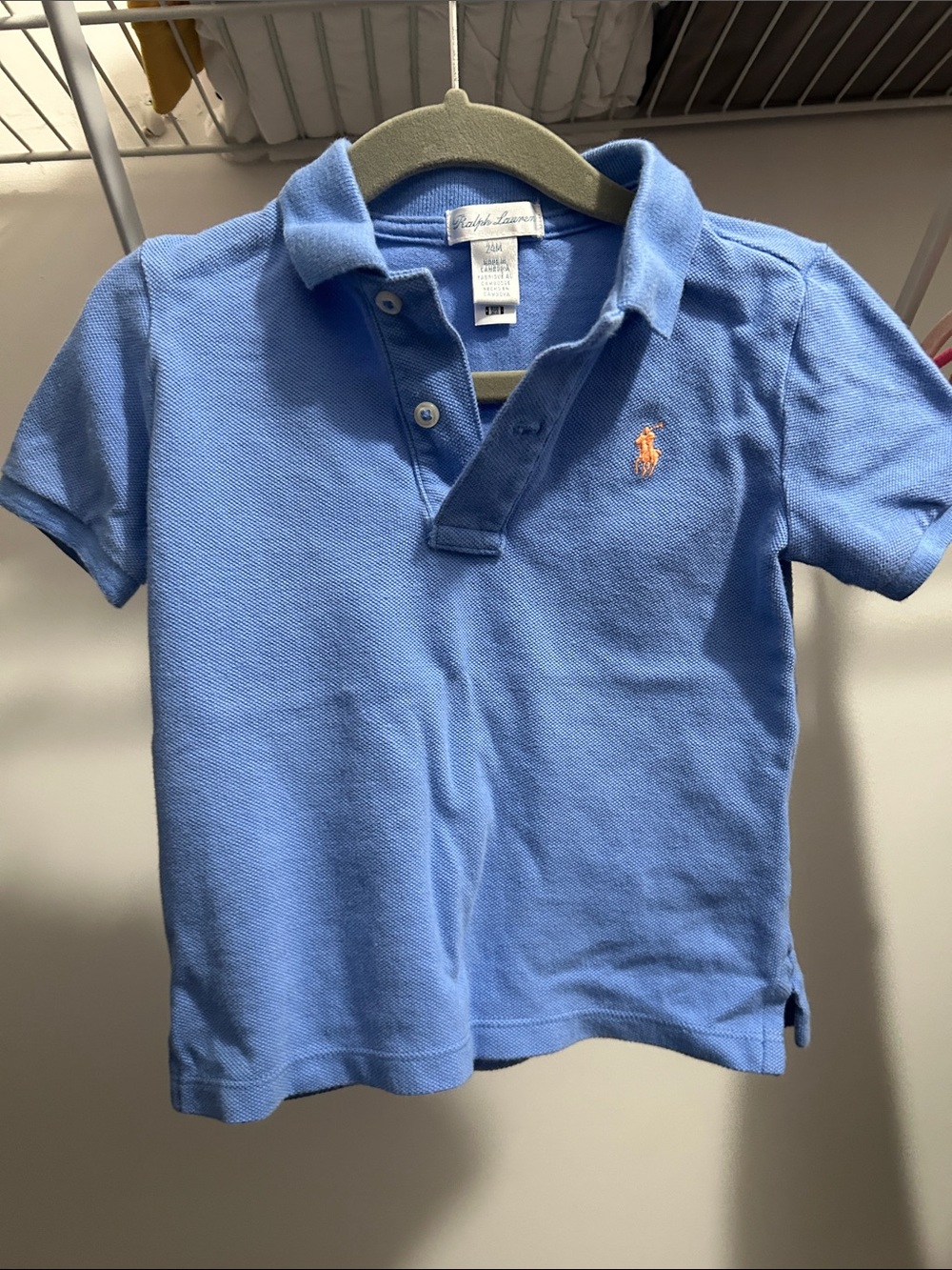 Ralph Lauren Kids Light Blue Polo with Orange Pony